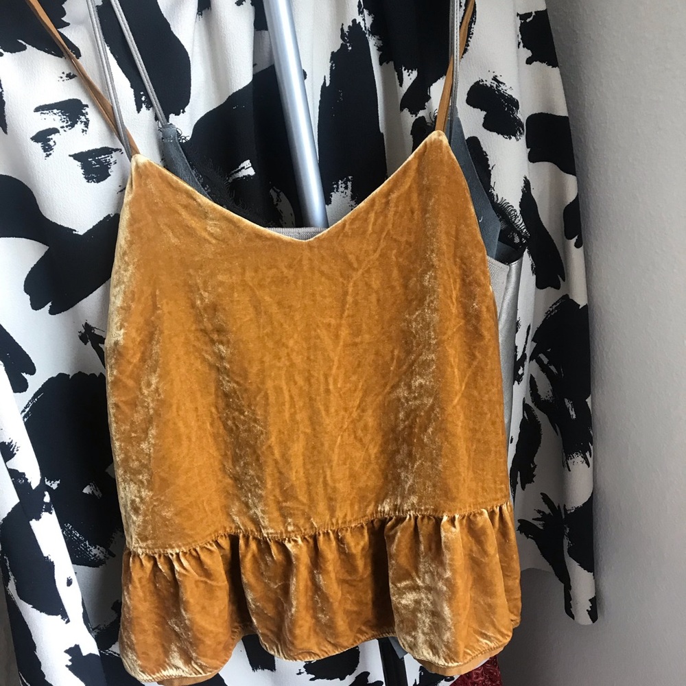 jcrew mustard yellow tank